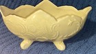 Vintage Cookson Pottery Butter Yellow Footed Planter Bowl Cp92 Usa Scroll Floral