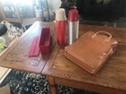 Vintage Thermos Red  Picnic Kit Set     rare