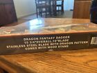 Unbranded Dragon Fantasy Dagger Ornate 10    Blade 15 3 4 Overall Wood Stand Nib