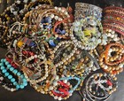 Vintage Estate  Modern Costume Jewelry 1 Lbs Lot Mix Gold   Silver Tone  Chunky 