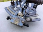 Antique Collectible Nautical Brass Working German Marine Sextant W  Wooden Box