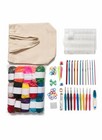 73 Piece Crochet Kit Crochet Hooks Knitting Needles Yarn Balls And Tote Bag Set