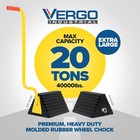 Extra Large Wheel Chock With Handle - Heavy Duty Molded With Handle  1pack 