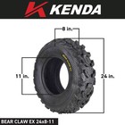 Kenda Bearclaw Ex K573 - 24x8-11 Front   24x10-11 Rear Atv utv Tires  4 Pk 