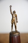 Vintage Tennis Trophy 1945 Women s City Champion Brass Badge Sports Bar Antique