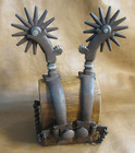 E Garcia Silver Spurs Snakes Brown Finish