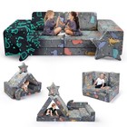 9pcs Modular Kids Sofa Couch Nugget Toddler Couch Building Foam Night Light
