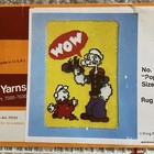 1977 Bucilla Popeye Latch Hook Rug Or Wall Hanging Canvas 24  X 36  12057
