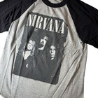 Nirvana T-shirt 3 4 Sleeve Baseball Raglan Kurt Cobain Band Tubular Adult Size