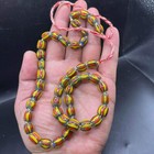 Vintage Venetian Trade Beads Old African Glass Chevron Beads Strand Necklace