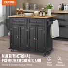Vevor Kitchen Island Cart Rolling Storage Cabinet On Wheel With Drawer   Shelves