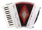 Rossetti 25 Keys 12 Bass Buttons 2512 Piano Accordion - White   Stagg Padded Bag