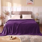 Purple Fleece Blanket - Soft Plush Queen Bed Blanket 90 x90 