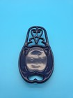 Navy Blue Cast Iron Spoon Rest Vintage Non-slip Bottom 7    Heavy Duty