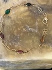 Vintage Sterling Silver Multicolor Crystal 6  Bracelet Italy Marked 925