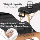 Massage Bed 3 Fold Portable Massage Table 30in Wide Lash Bed Pu Leather 4inthick