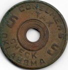 5 Mil  Consumer s Oklahoma tax Check vintage Tax Token