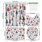 4pcs Merry Christmas Shower Curtain Sets With Non-slip Rugs  Christmas Bathro   
