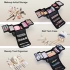 Large Travel Makeup Train Case  Big Makeup Bag Organizer Makeup Box 4 Tier Pr   