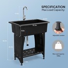 36 2 h Upgrade Height Utility Sink Laundry Tub Freestanding Utility Sink Black
