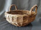 Rustic Basket Hand Woven Willow Branch Double Handle French Country Primitive 