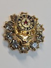 Bpoe Benevolent   Protective Order Of Elks Lapel Pin Clear Faceted Faux Jewels