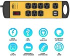 Crst 8 Outlet Power Strip 2 Usb Metal Housing Heavy Duty 1800j Surge Protector