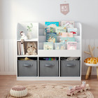Kids Bookshelf Bookcase Display Stand Toy Storage Organizer With 3 Drawers