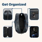 Leather Travel Toiletry Bag Men Water Resistant Organizer Dopp Kit Shaving Blue