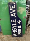 1946-62 Los Angeles Porcelain Shotgun Street Sign Argyle Ave Hollywood Classic 