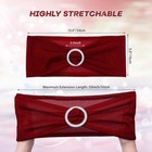 10 Pcs Red Spandex Chair Sashes Bows With Buckle Slider Banquet Events