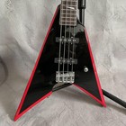 Solid 4-strings Bass Guitar King V Black Rounded Fret Edge Stainless Fret