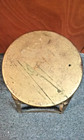 Vintage Mid Century Metal Stool With Cast Iron Base 23 5  High - Seat Is 11  Wi