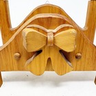 Vintage Wooden Oak Quilt Wall Mount Hanger Bow Detail Cottagecore Country Farm
