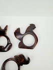 Rare Vintage Mcm Bakelite Animal Cataline Napkin Rings Elephant Rabbit Chicken 3
