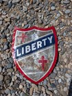 Vintage Metal Hand-painted Advertising Sign Liberty Shield Sign