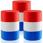 3 Pack 55 Gallon Equestrian Barrel Covers For Barrel Racing  Red  White   Blue