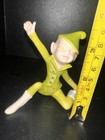 Vintage Pixie Elf Eyes Glow  Lime Green Ceramic Porcelain  Figurine