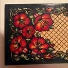 Floral Decorative Box With Red And Black Design