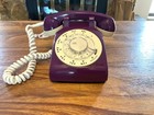 Vintage Western Electric Working Rotary Dial Phone Purple Tan Telephone