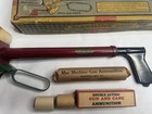 Antique 1930 Mac Toy Machine Gun Paper Pop Air Gun Metal  1930 s Mcdowell  box 