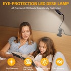 48 Led Usb Desk Lamp Clip-on  3 Color Modes  10 Brightness  Reading Night Light