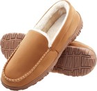 Mens Moccasin Slippers Memory Foam Slippers Warm Plush Fluffy Indoor outdoor    