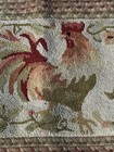 Vintage Hand Hooked Rug Folk Art Wool Boarder Chicken Rooster Primitive