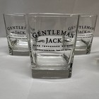 Set Of 4 Rare Gentleman Jack Daniels Whiskey Lowball on The Rocks Square Glasses