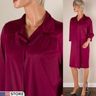      Vintage Vanity Fair Small Burgundy Robe Silky Nylon Pocket Embroidered S