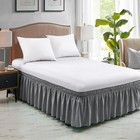 Elastic Wrap Around Bed Skirt - Easy Fit With 18-inch Tailored Drop  Hotel Quali
