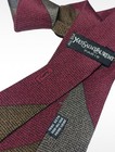 Yves Saint Laurent Rare Tie Vintage Pure Silk Geometric Pattern Red Brown 80-90s