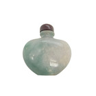 Chinese Jadeite Snuff Bottle Mottled Green White Ovoid Antique Circa 1900