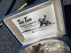 Vintage Sterling Silver    belt Buckle Cowboy Front Tex Tan Barrel Racing Rodeo